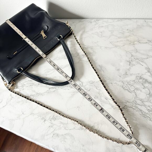 4. Coach Tyler Black Pebble Leather Shoulder Zip Top Tote Bag Goldtone hardware - Picture 14 of 15